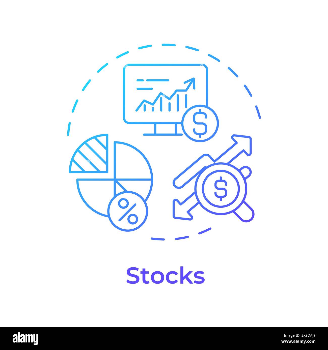 Stocks blue gradient concept icon Stock Vector Image & Art - Alamy