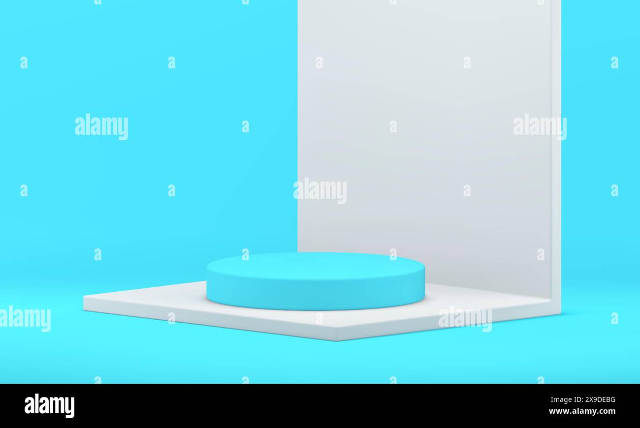 3d pedestal blue white level cylinder award arena product presentation ...