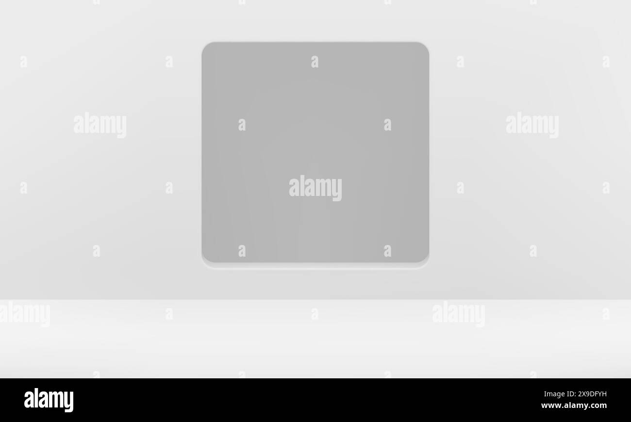White 3d geometric studio background squared hole promo space design ...