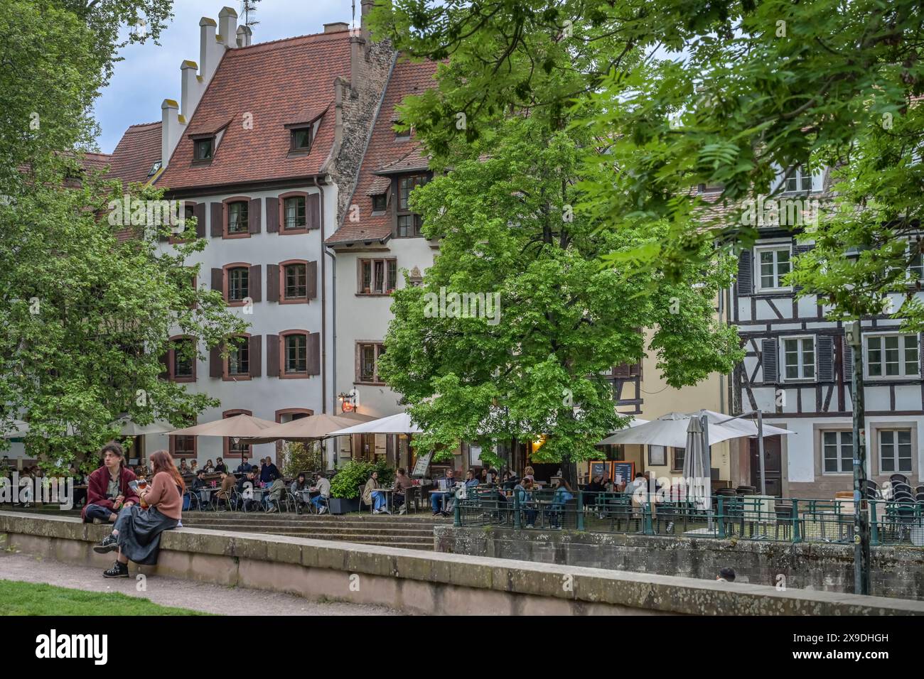 Restaurant Au Petit Bois Vert, Quai de la Bruche, Straßburg, Département Bas-Rhin, Elsaß, Frankreich Stock Photo
