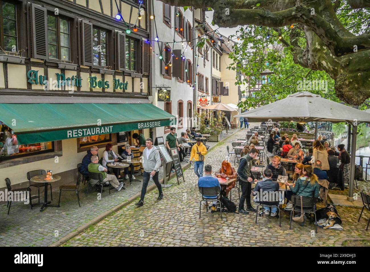 Restaurant Au Petit Bois Vert, Quai de la Bruche, Straßburg, Département Bas-Rhin, Elsaß, Frankreich Stock Photo