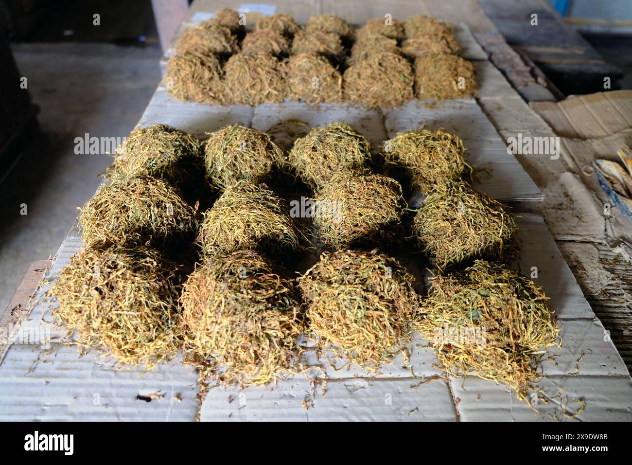 Indonesia Alor Island local Kalabahi market - tabacco Stock Photo
