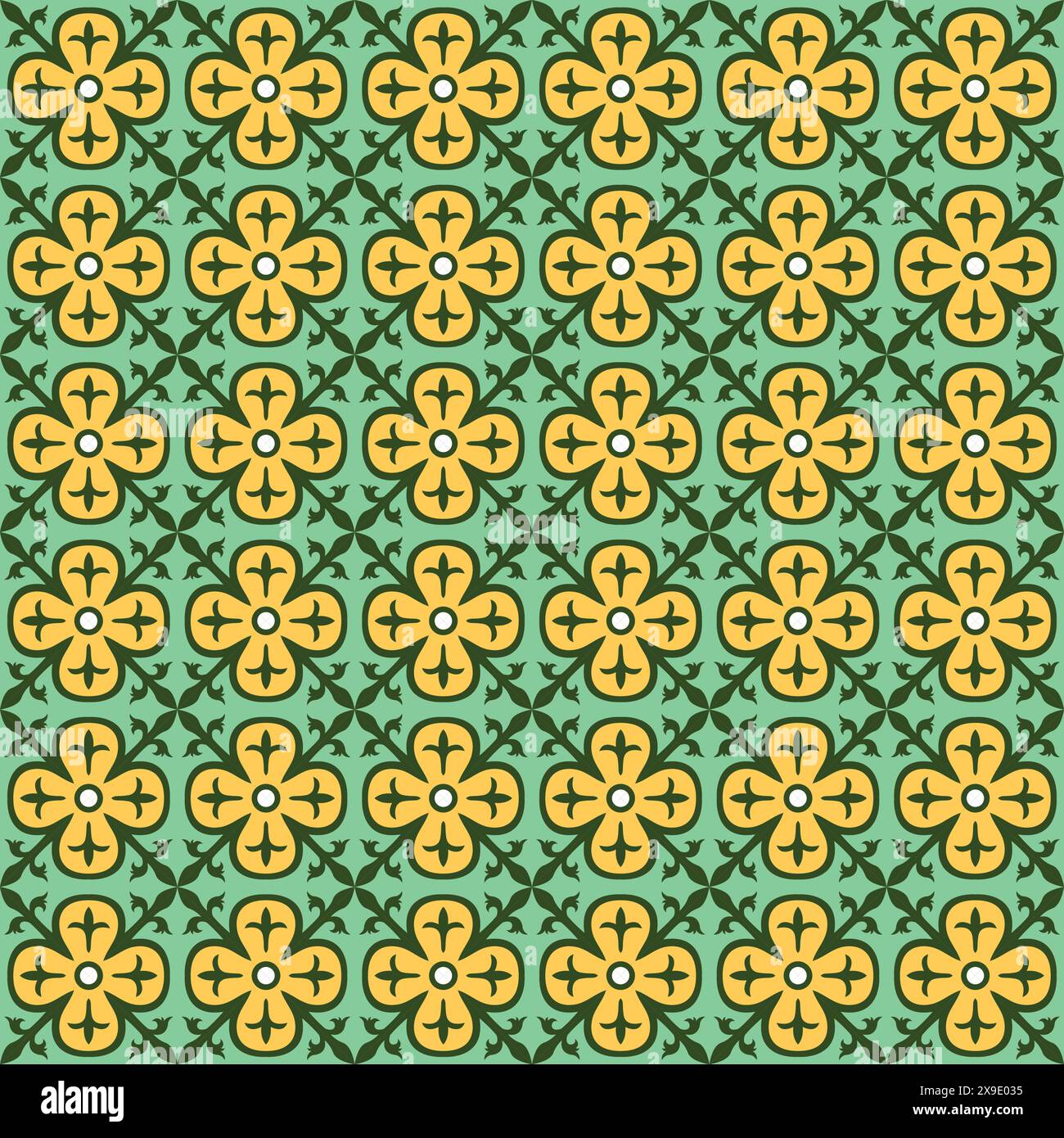 Flower classic tile pattern, geometric vintage background design Stock ...