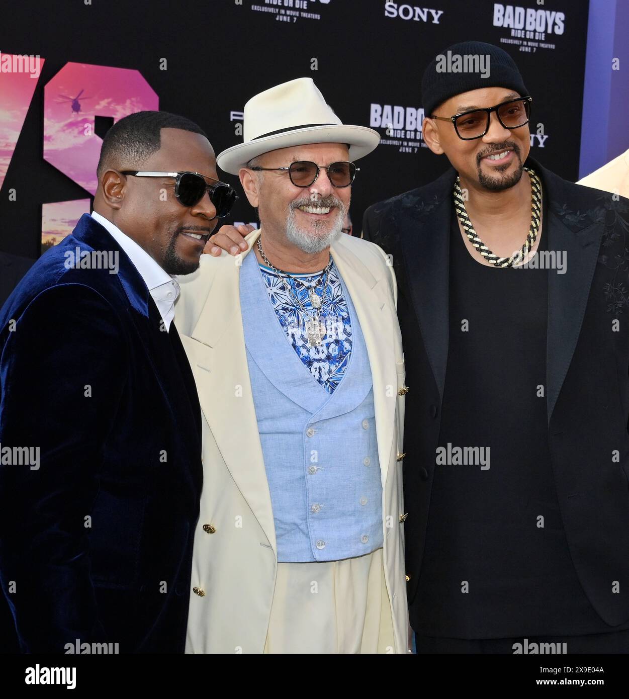 Los Angeles, United States. 30th May, 2024. Cast members Martin Lawrence, Joe Pantoliano and Will Smith (L-R) attend the premiere of the motion picture crime thriller comedy 'Bad Boys: Ride or Die' at the TCL Chinese Theatre in the Hollywood section of Los Angeles on Thursday, May 20, 2024. Storyline: When their former captain is implicated in corruption, two Miami police officers have to work to clear his name. Photo by Jim Ruymen/UPI. Credit: UPI/Alamy Live News Stock Photo
