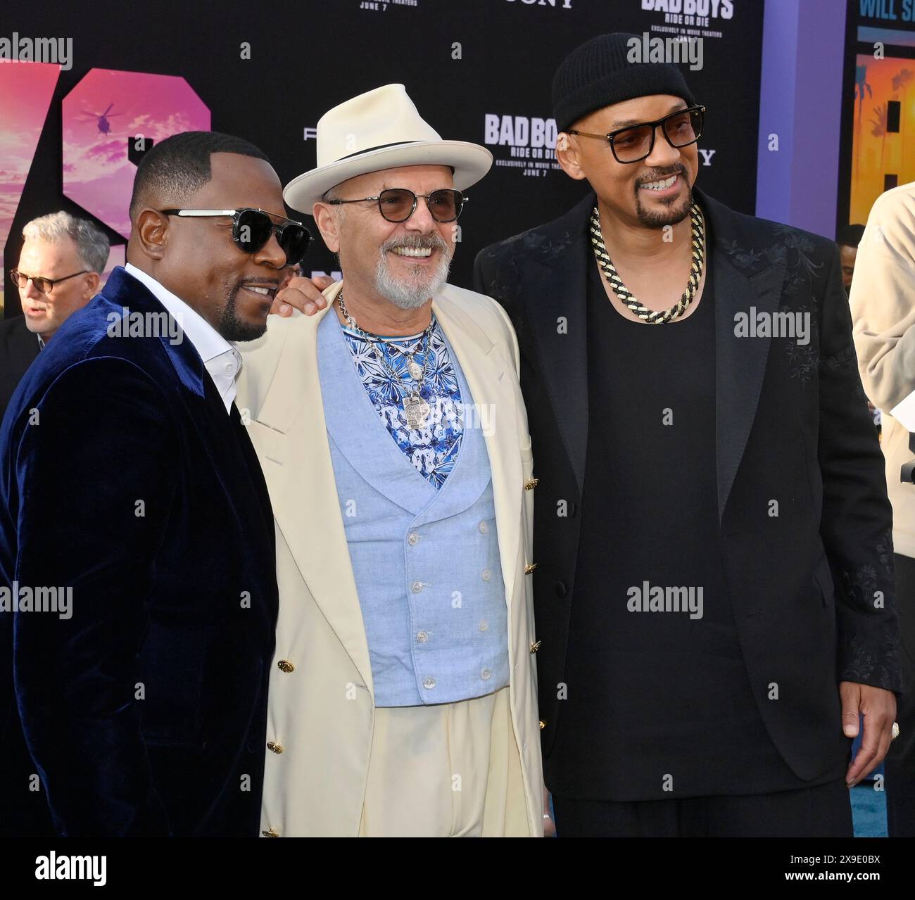Los Angeles, United States. 30th May, 2024. Cast members Martin Lawrence, Joe Pantoliano and Will Smith (L-R) attend the premiere of the motion picture crime thriller comedy 'Bad Boys: Ride or Die' at the TCL Chinese Theatre in the Hollywood section of Los Angeles on Thursday, May 20, 2024. Storyline: When their former captain is implicated in corruption, two Miami police officers have to work to clear his name. Photo by Jim Ruymen/UPI. Credit: UPI/Alamy Live News Stock Photo