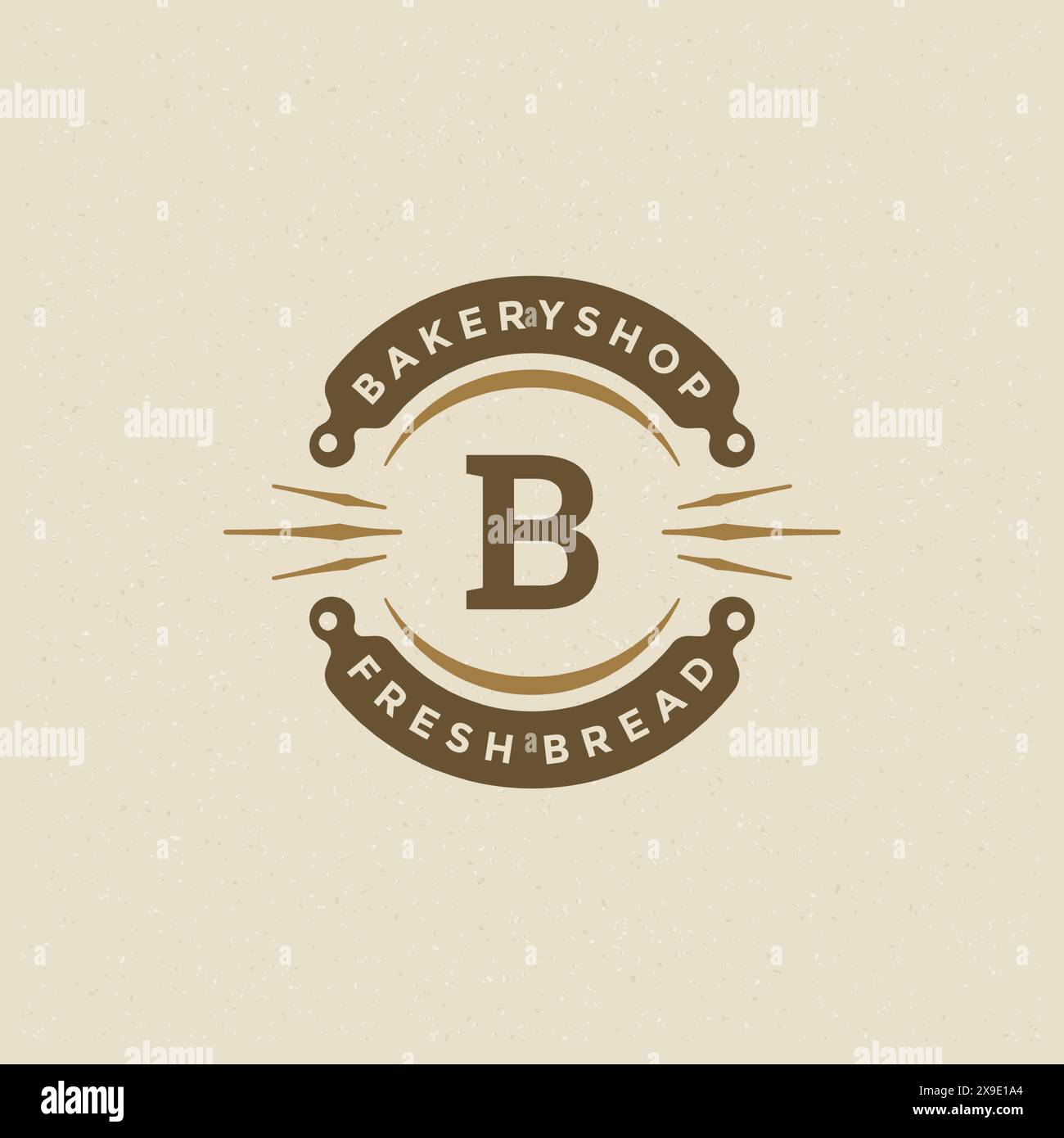 Bakery badge or label retro vector illustration. Rolling pins ...