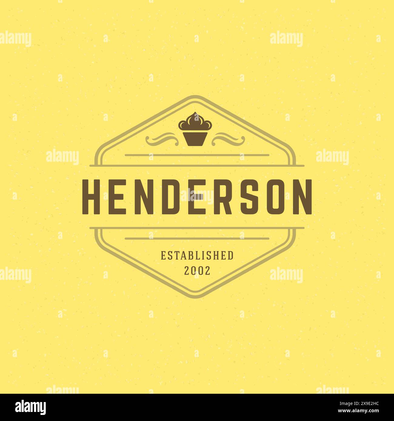 Bakery badge or label retro vector illustration cupcake silhouette for ...