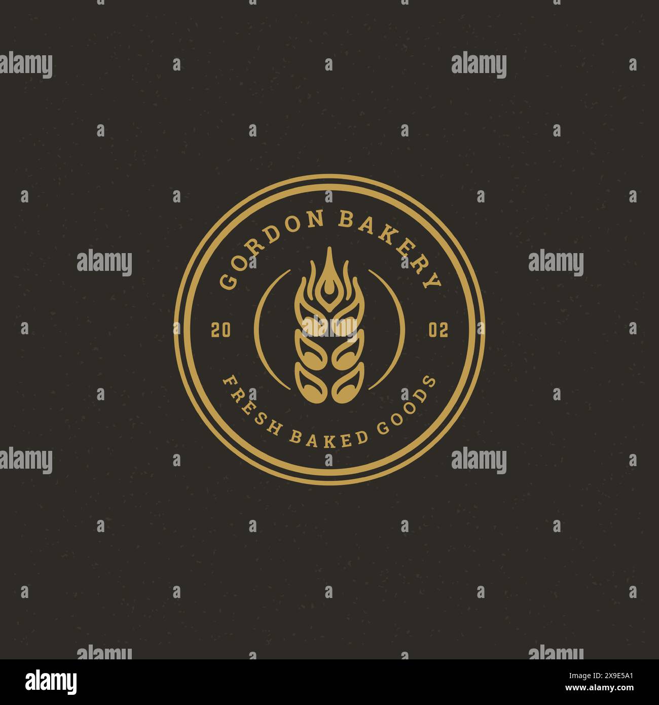 Bakery badge or label retro vector illustration ear wheat silhouette ...