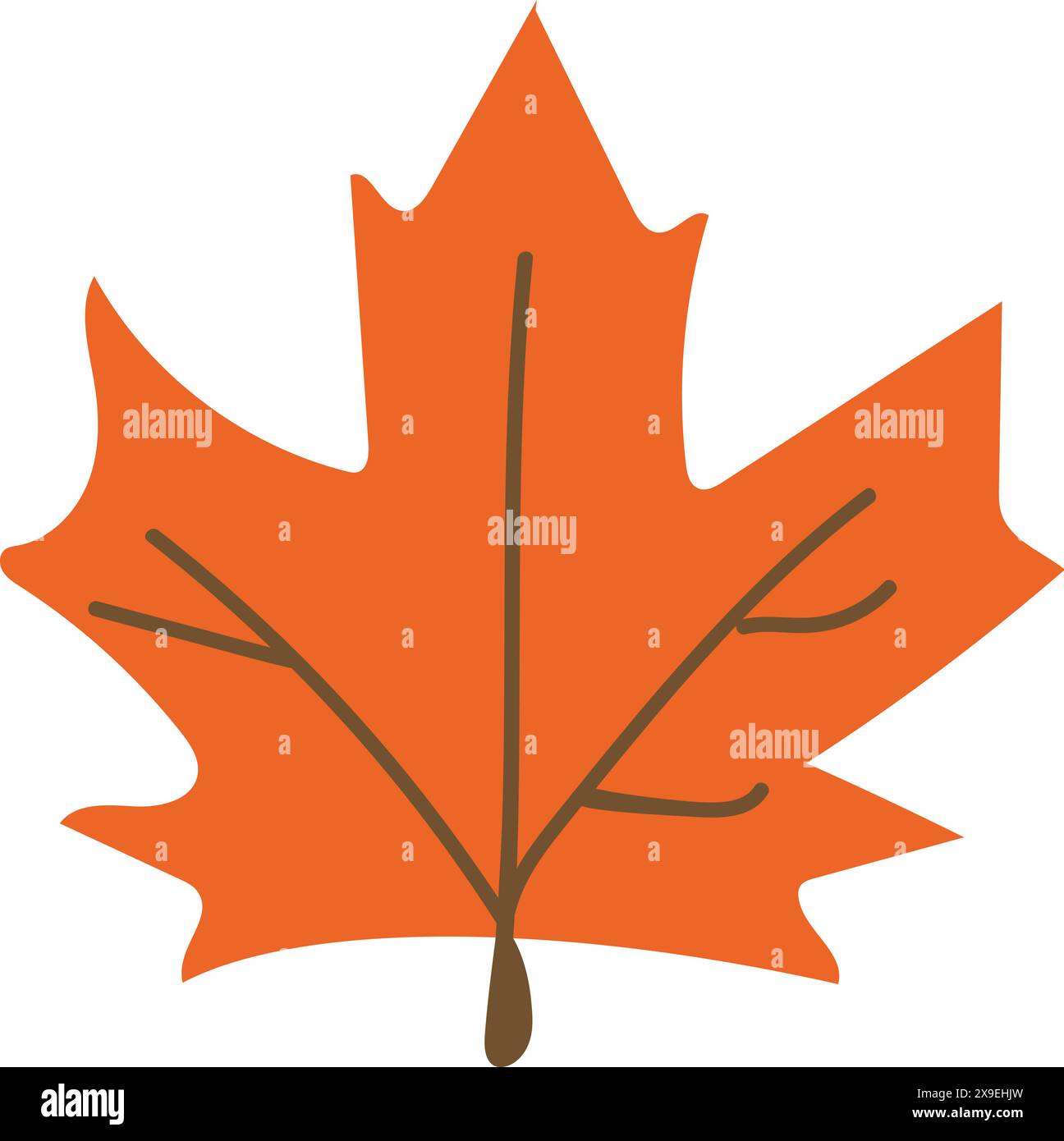 Single orange brown leaf Stock Vector Images - Alamy
