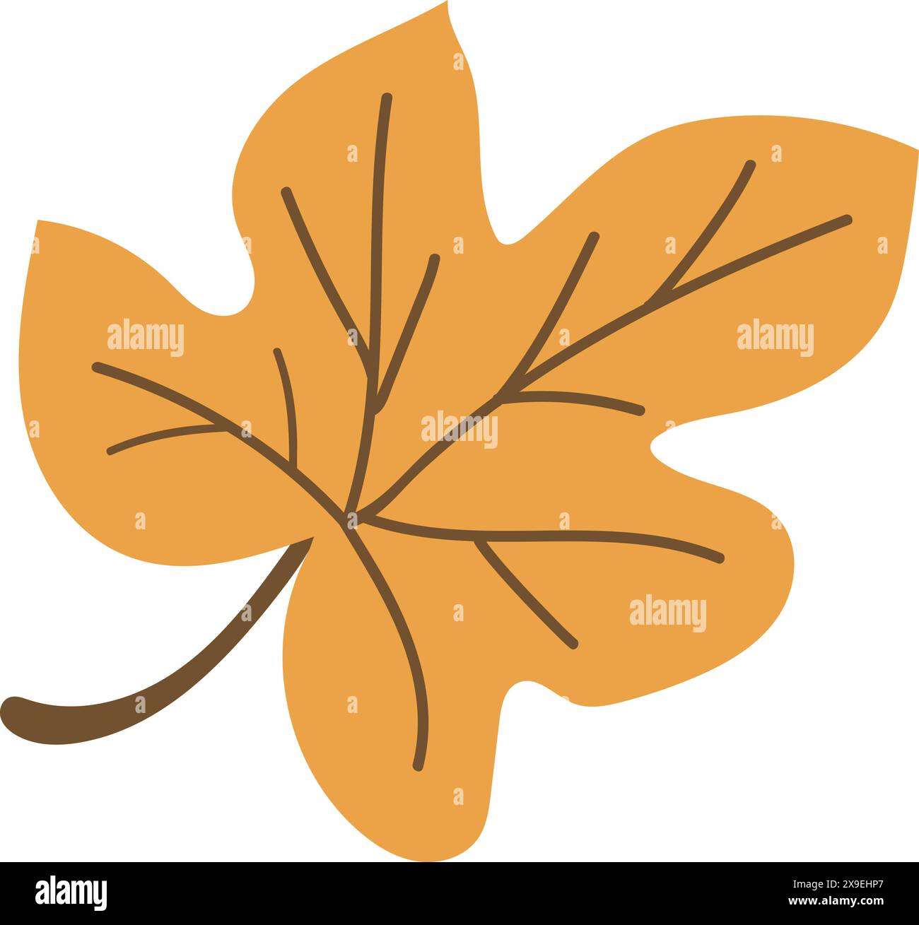 Single orange brown leaf Stock Vector Images - Alamy