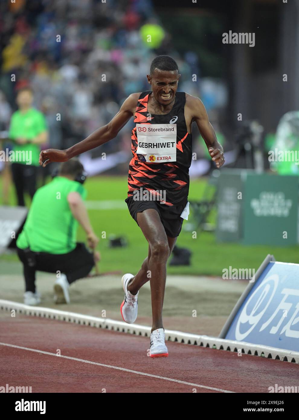 Hagos Gebrhiwet of Ethiopia competing in the men’s 5000m at the Wanda Diamond League Oslo Bislett Games, Oslo, Norway on the 30th May 2024. Photo Gary Stock Photo