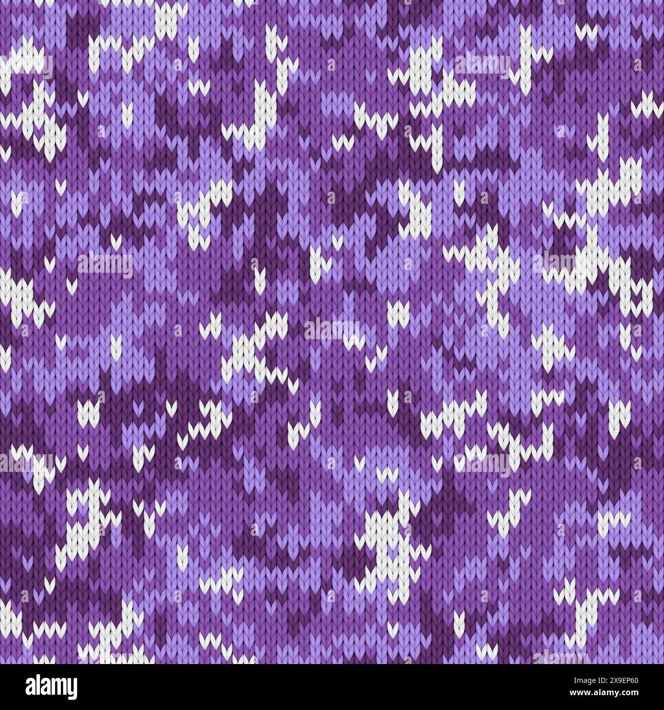 Modern knitted camouflage seamless tileable pattern. Realistic knitted