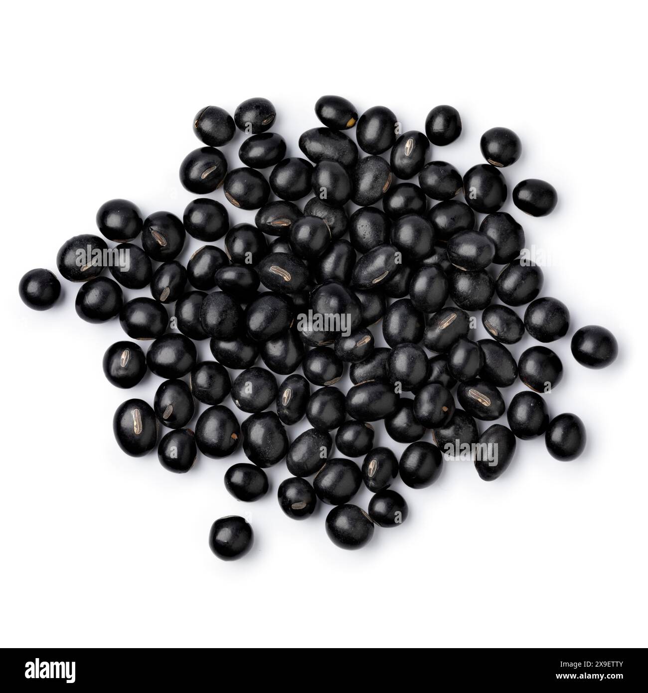 Dried black beans close up isolated on white background Stock Photo