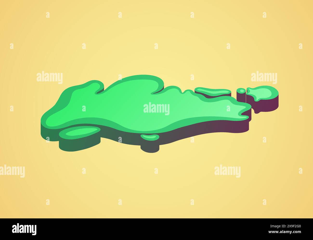 Isometric stylized simplified 3D map of Singapore Stock Vector