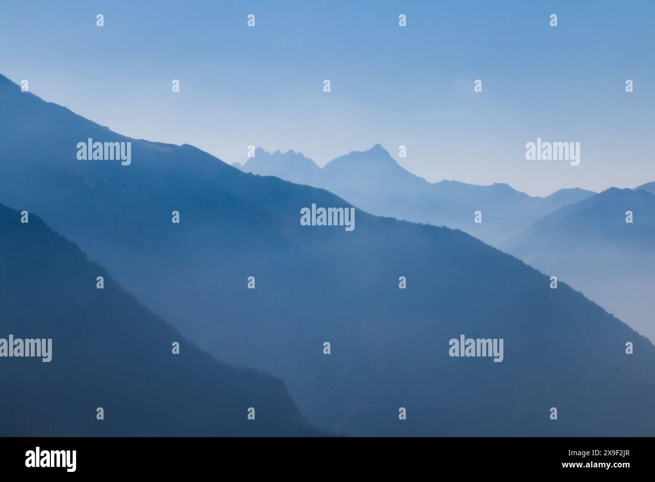 gradient mountain landscape ideal as a background Stock Photo