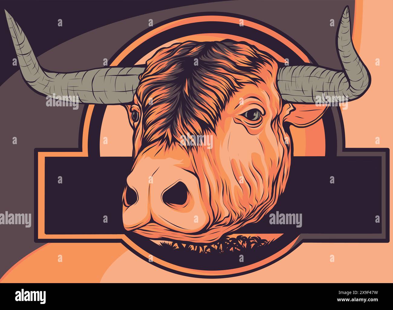 vector illustration of cow head on logo design Stock Vector Image & Art ...