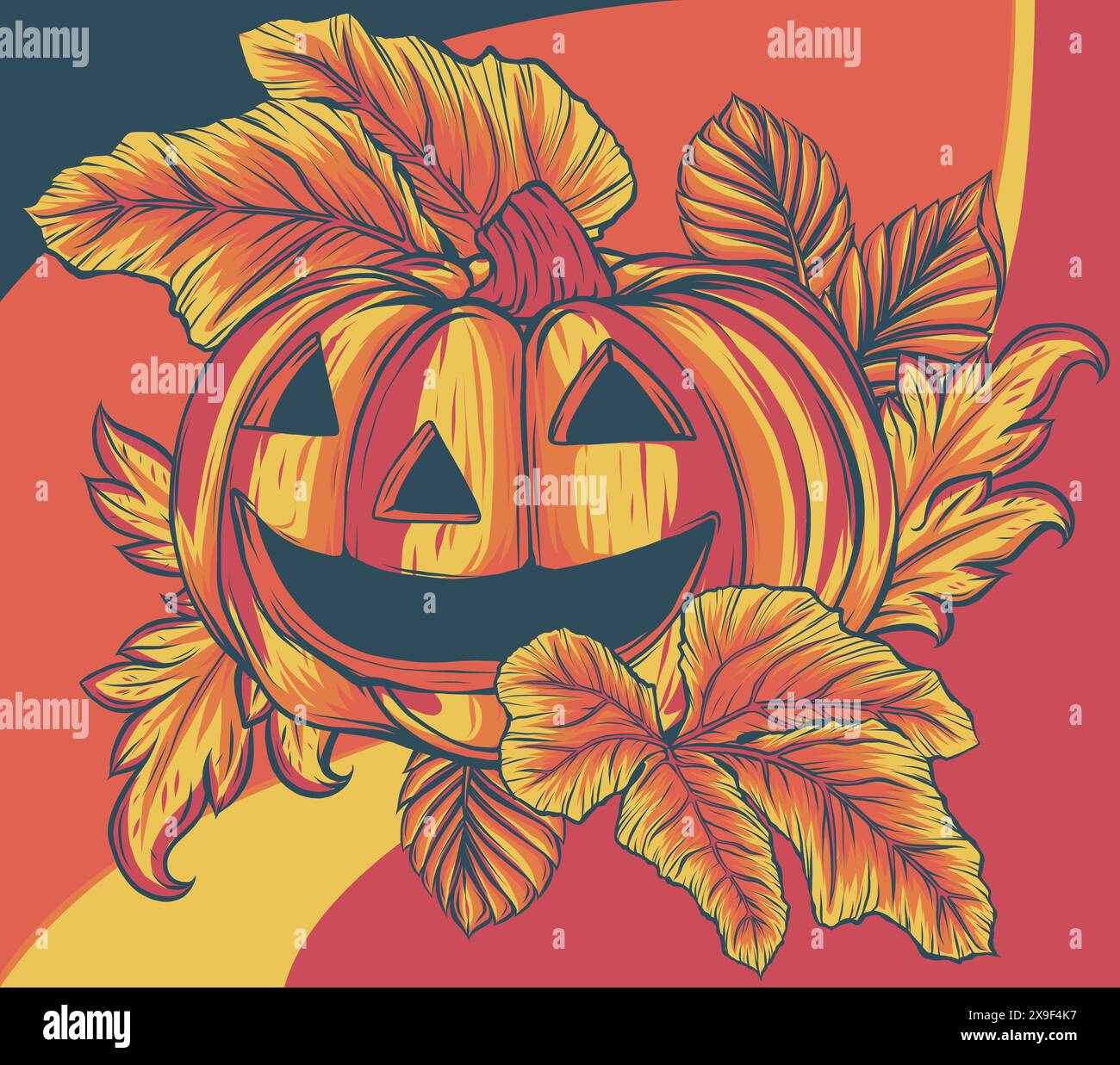vector illustration of Halloween pumpkin on white background Stock ...