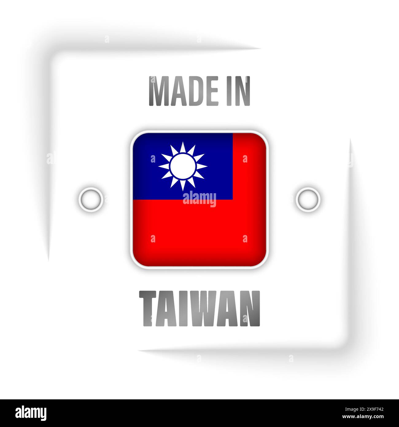 Made in Taiwan graphic and label. Element of impact for the use you