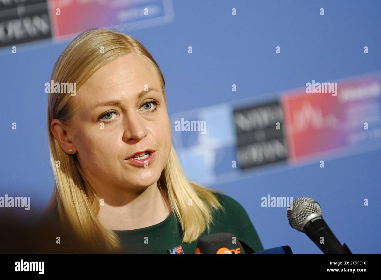 Prague, Czech Republic. 31st May, 2024. Foreign minister of Finland Elina Valtonen seen before the beginning of second day of Informal meeting of NATO Ministers of Foreign Affairs. Ministers mainly discuss political support for Ukraine and Ukraine weapons restrictions. Credit: SOPA Images Limited/Alamy Live News Stock Photo