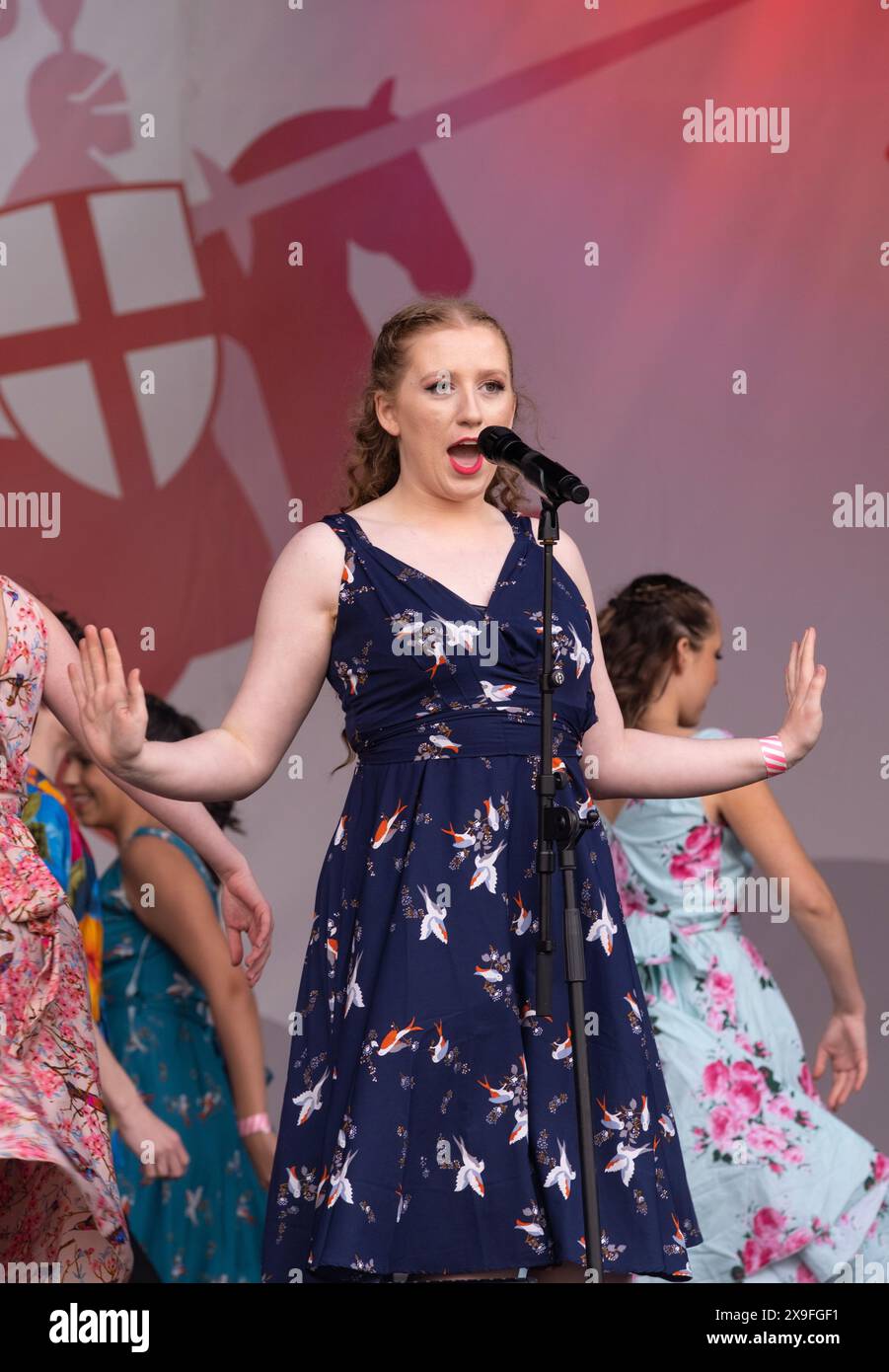 Singers and dancers from the West End Kids Troupe, performing at the ...