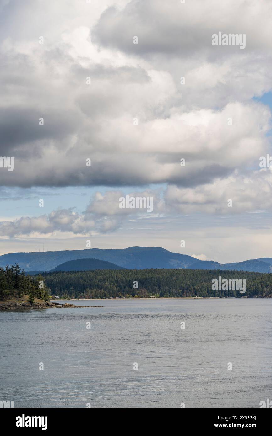 View of the San Juan Islands from the ferry ride from Friday Harbor to ...