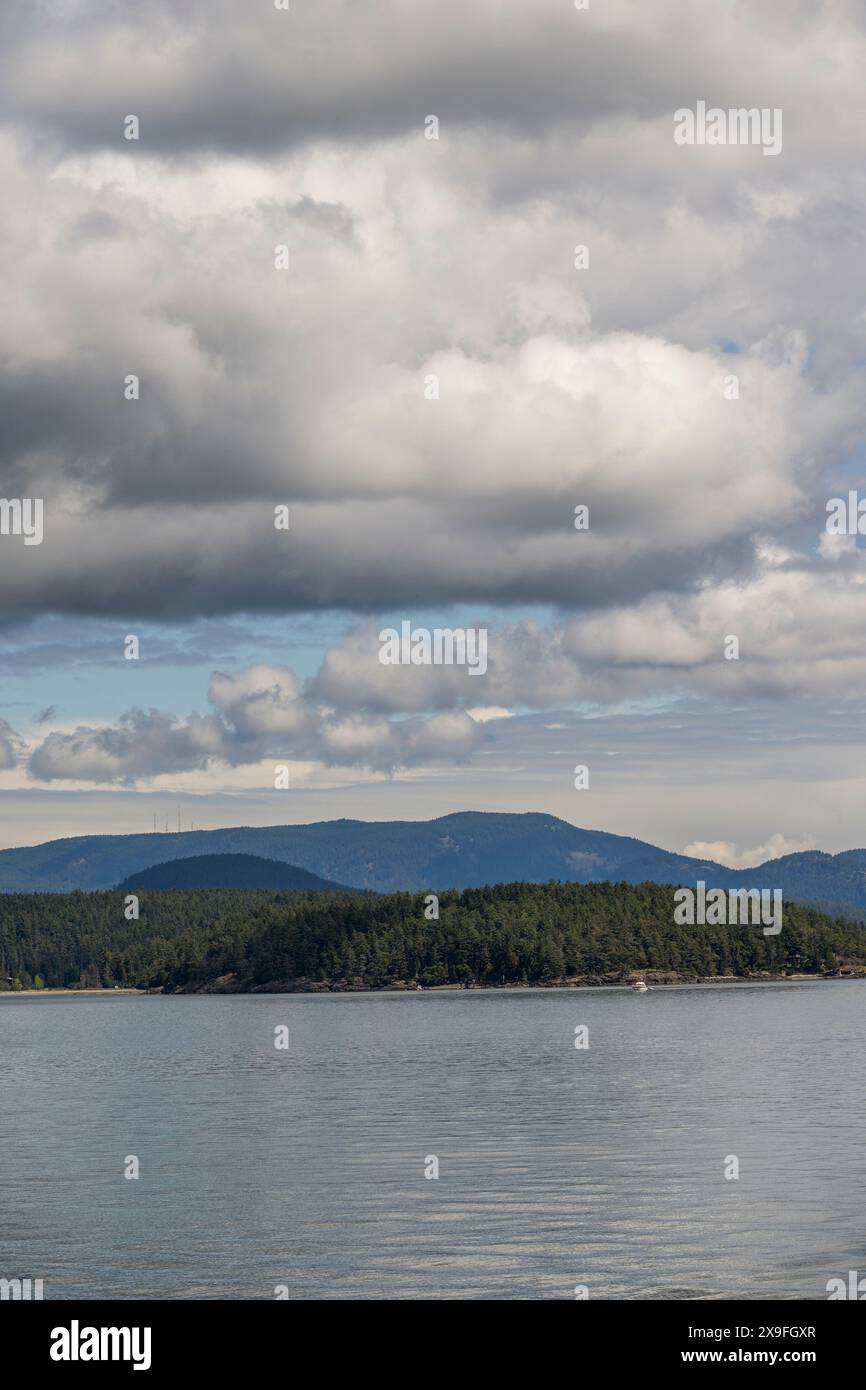 View of the San Juan Islands from the ferry ride from Friday Harbor to ...