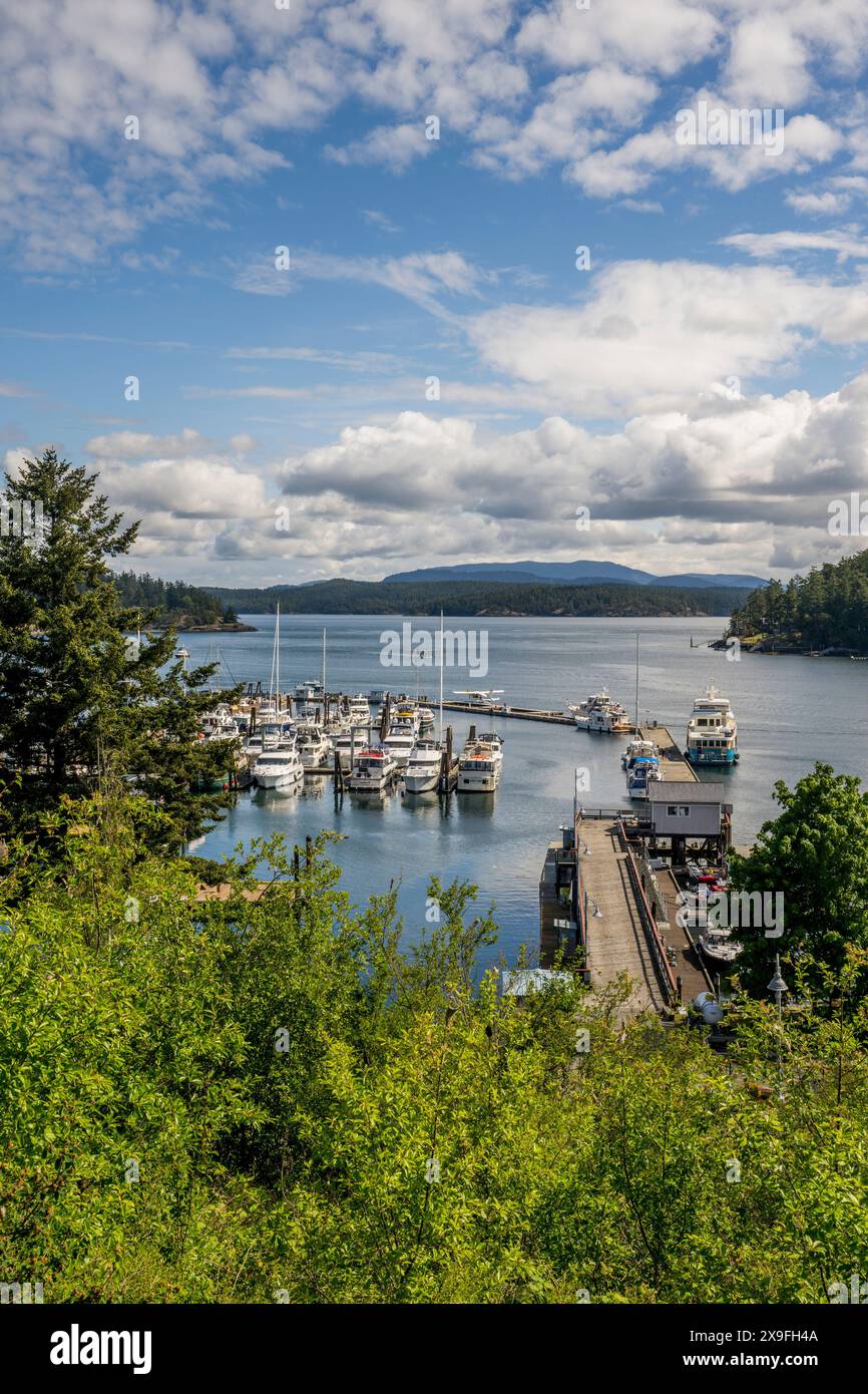 View of the marina in Friday Harbor on San Juan Island, Washington ...
