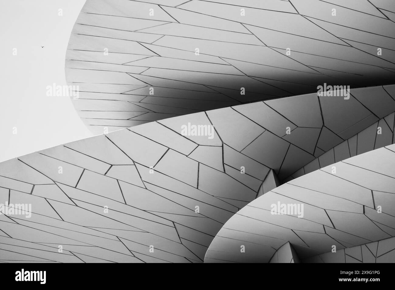 The National Museum of Qatar in Doha, opened to the public in 2019. The building was designed by architect Jean Nouvel who was inspired by the desert Stock Photo
