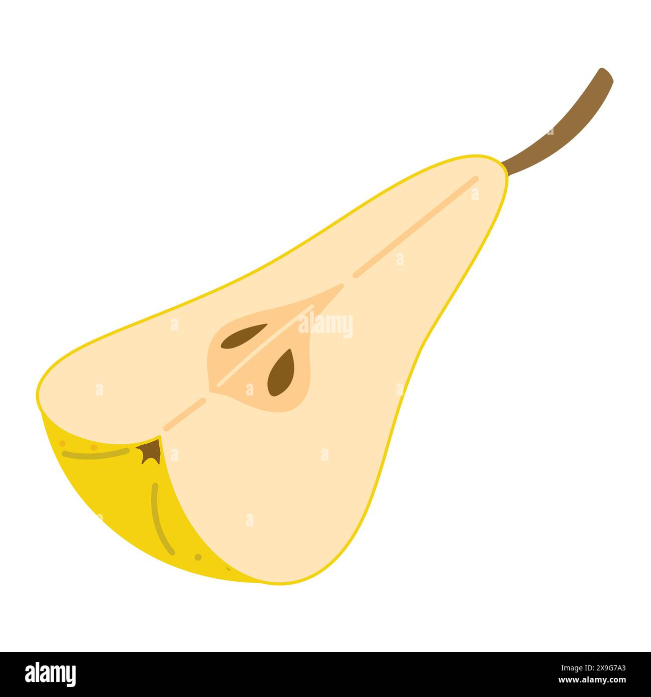 Fresh ripe Pear slice icon. Healthy vegetarian snack, cut Pear for ...