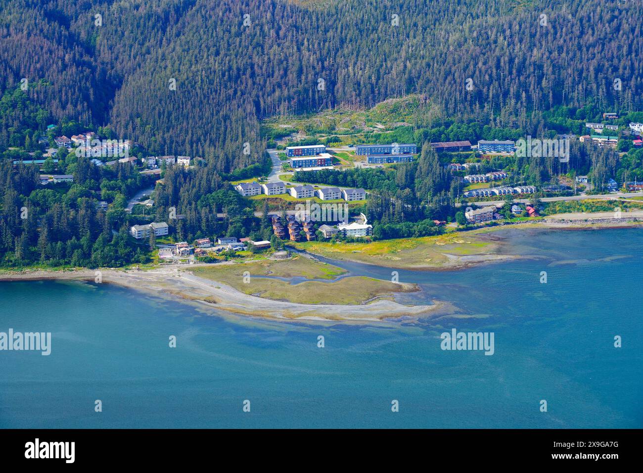 Aerial view of Douglas, an oceanfront residential neighborhood facing