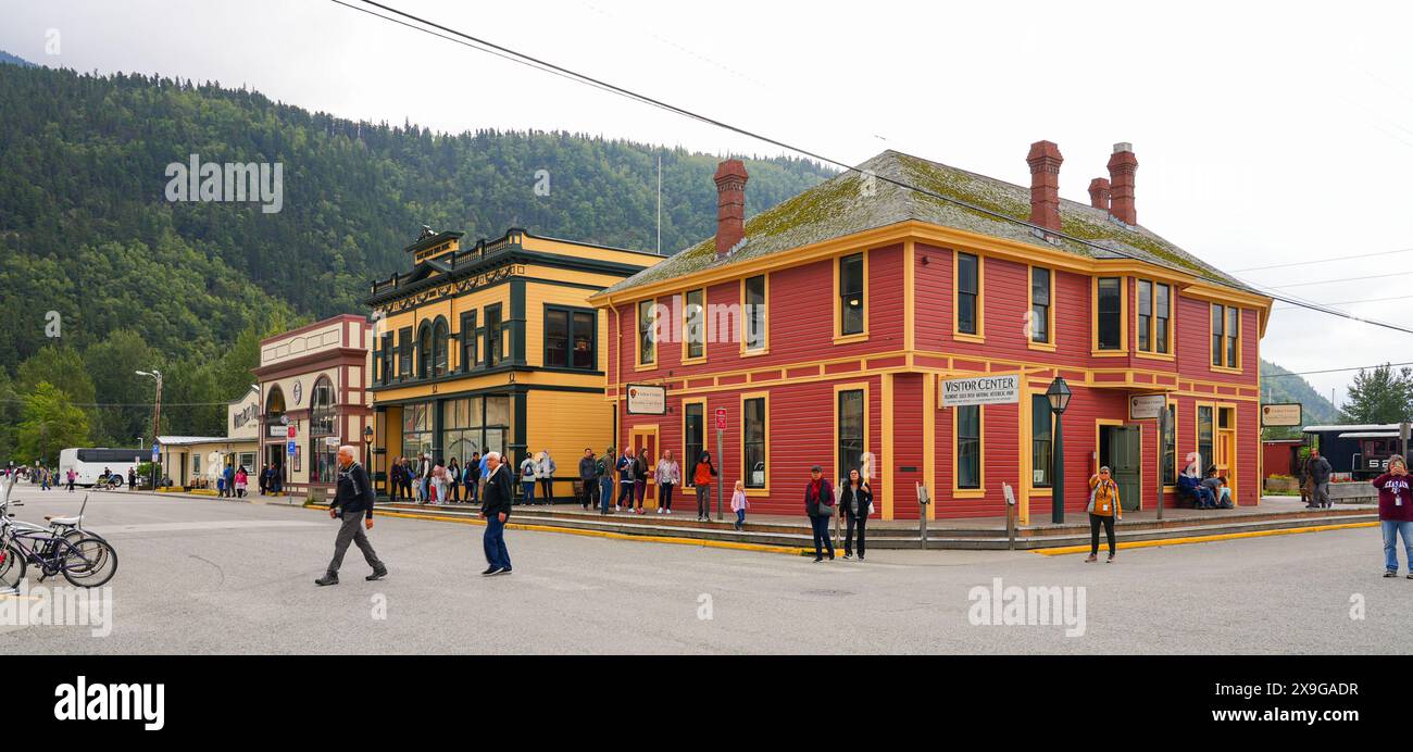 Old city center of Skagway, Alaska Visitor Center of the Klondike