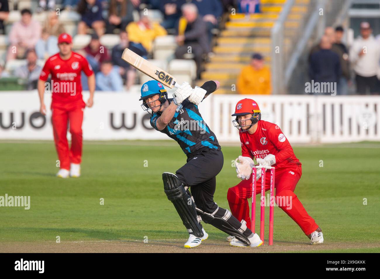 Adam Hose in action with the bat taken in Worcester, UK during the Vitality Blast fixture