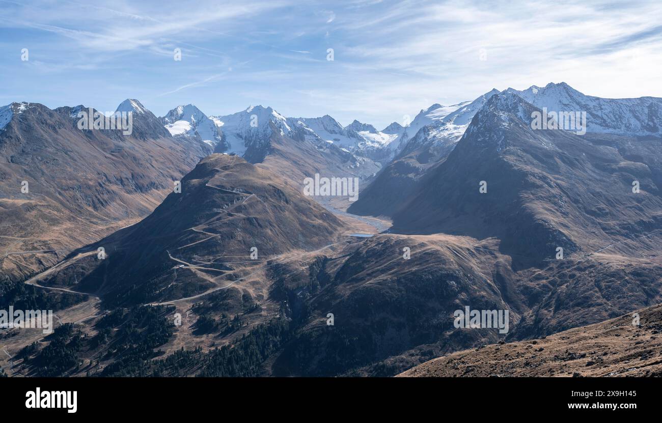 Mountain panorama, Glaciated peaks of the Gurgler ridge, mountain peaks ...