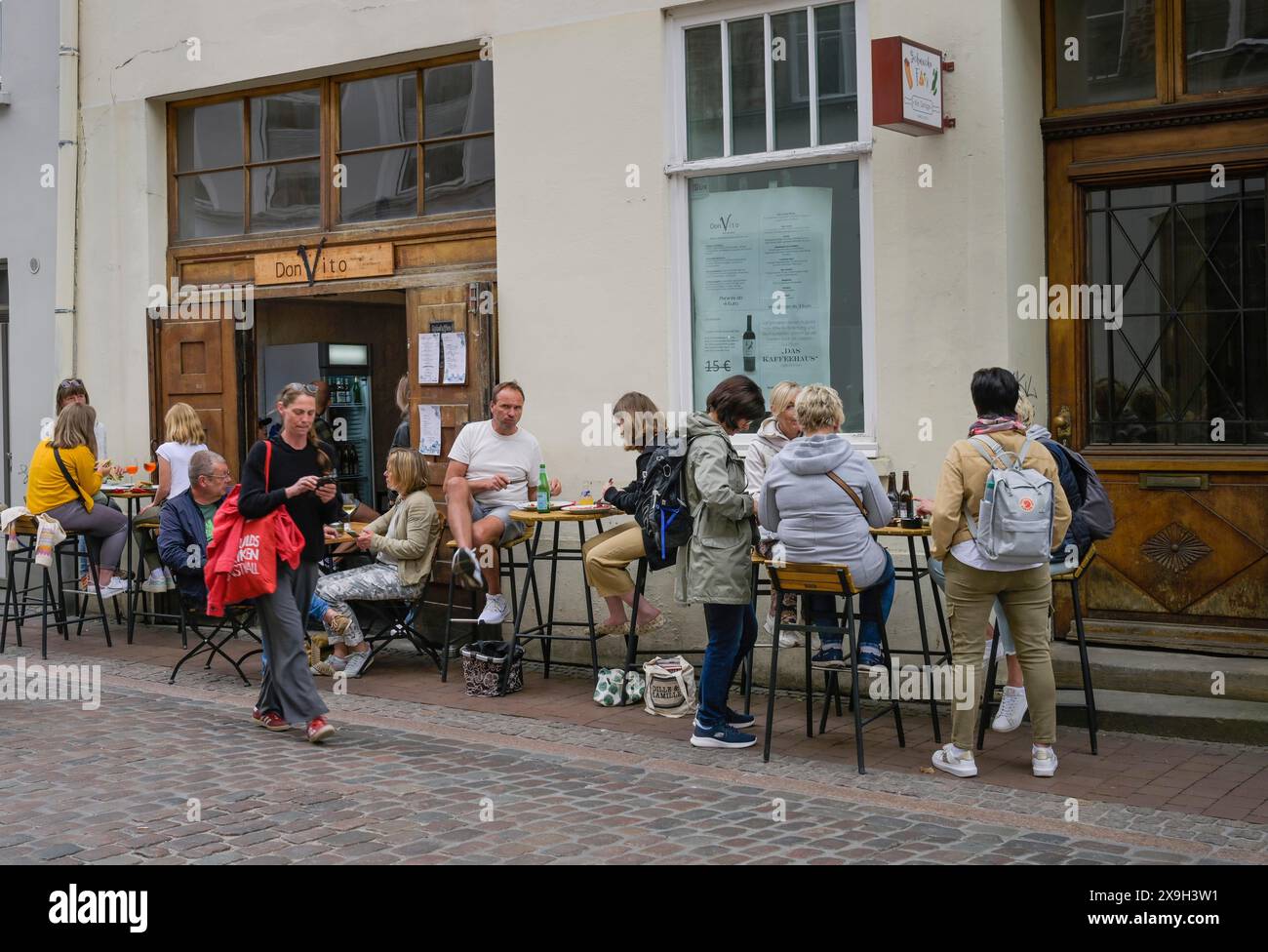 Restaurant Don Vito, street scene, Huexstrasse, Luebeck, Lower Saxony, Germany Stock Photo