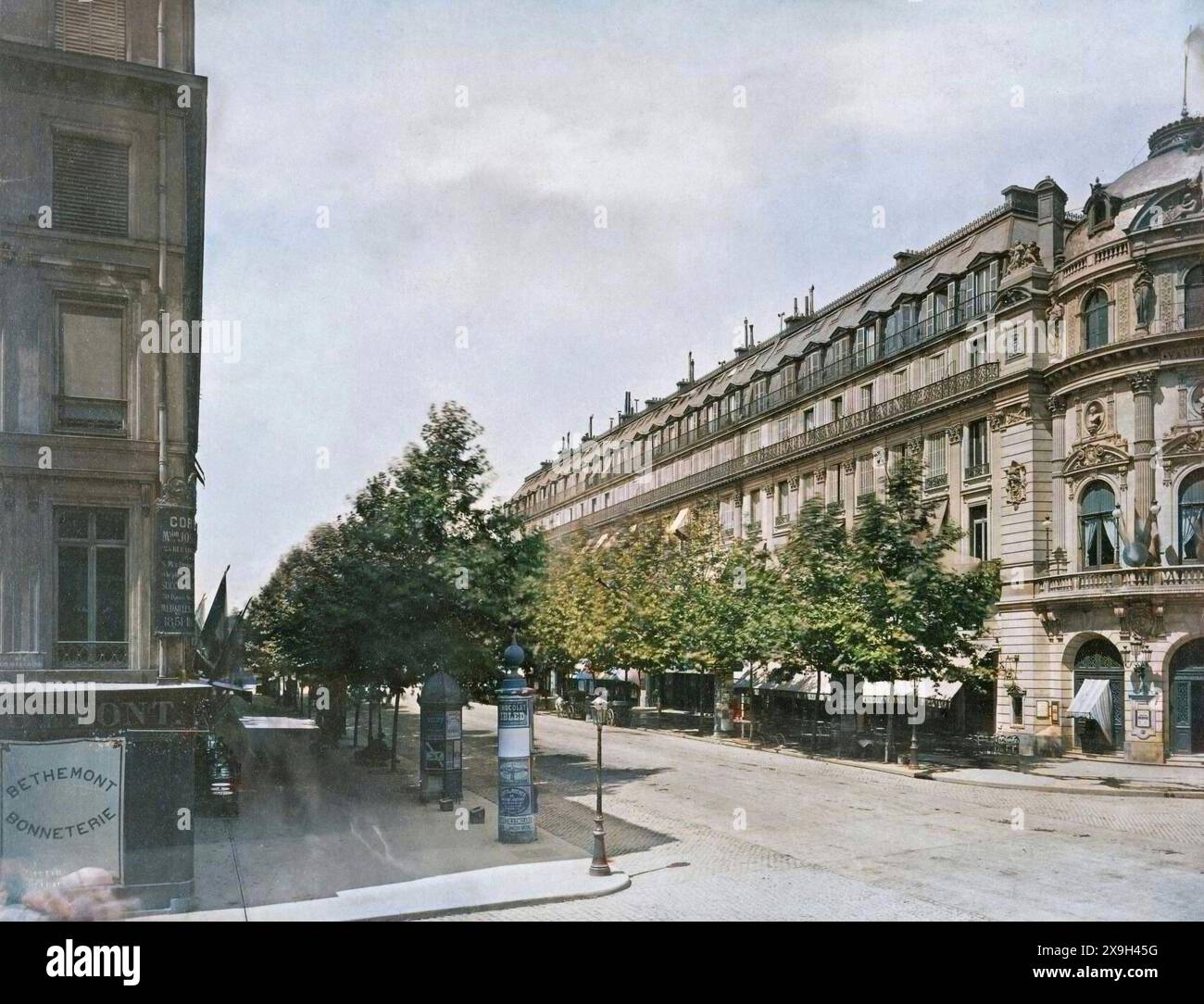 Colorized photograph of Boulevard des Capucines, Corner of Rue Louis le ...
