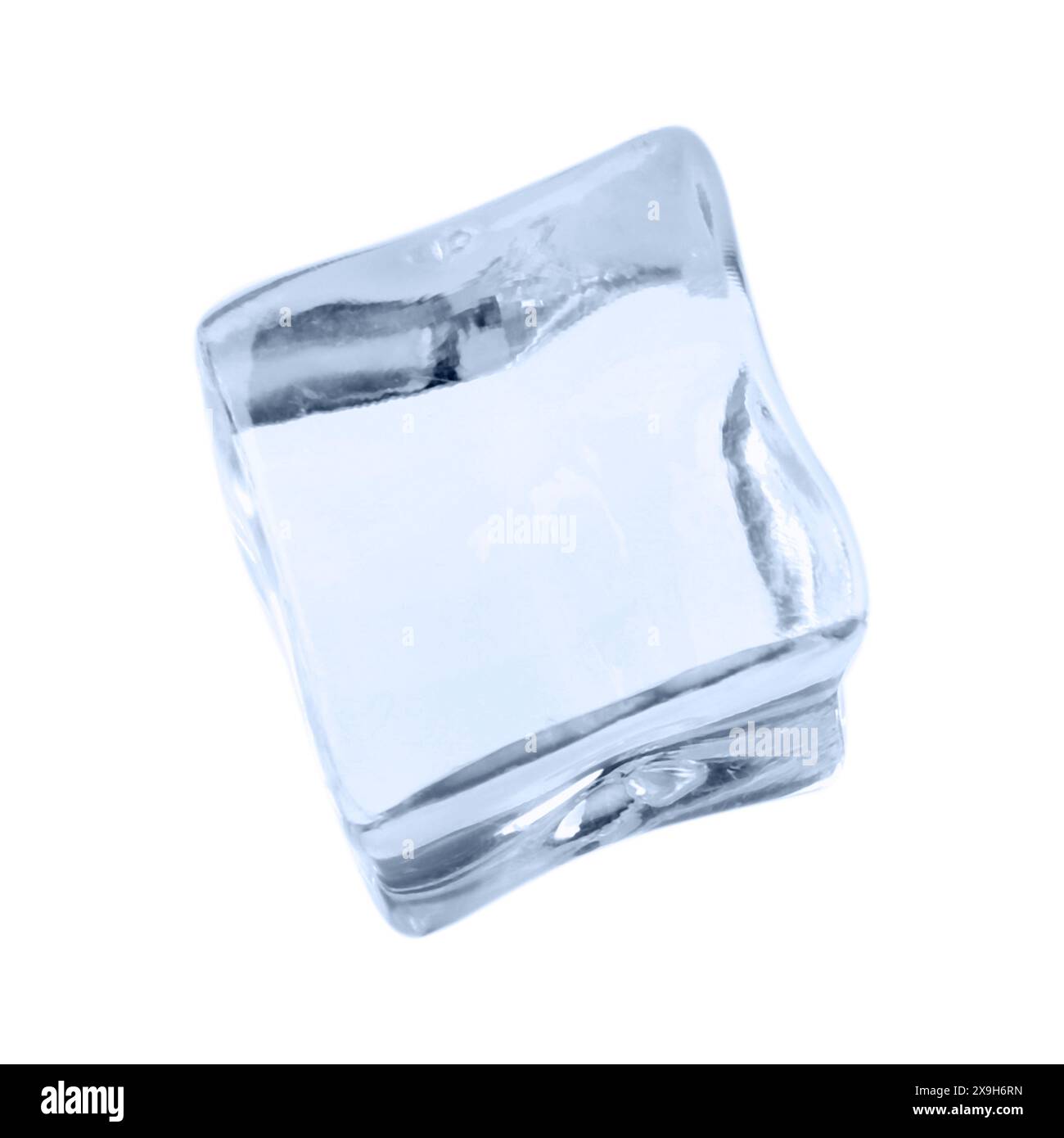 One crystal clear ice cube isolated on white Stock Photo - Alamy