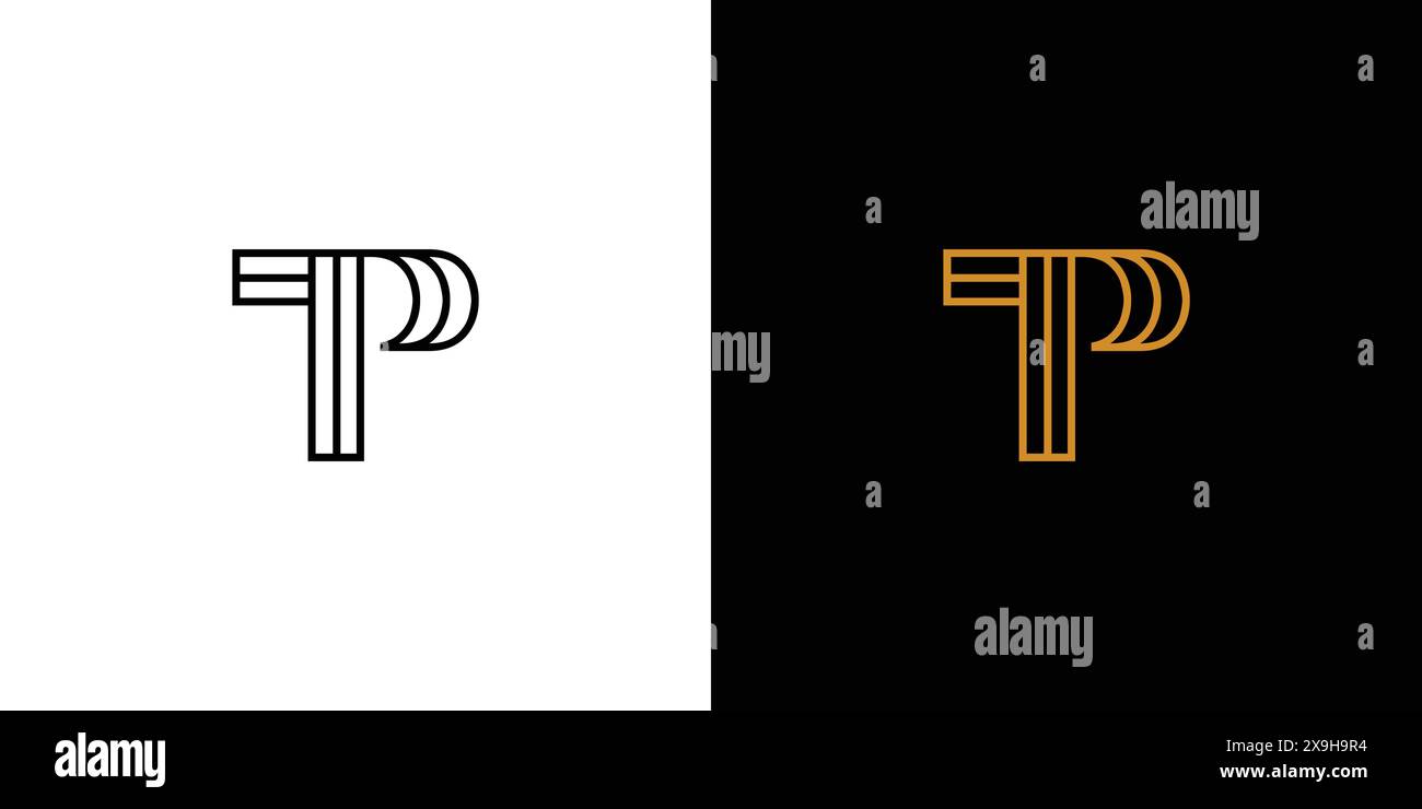 Unique and modern letter TP initials logo design Stock Vector