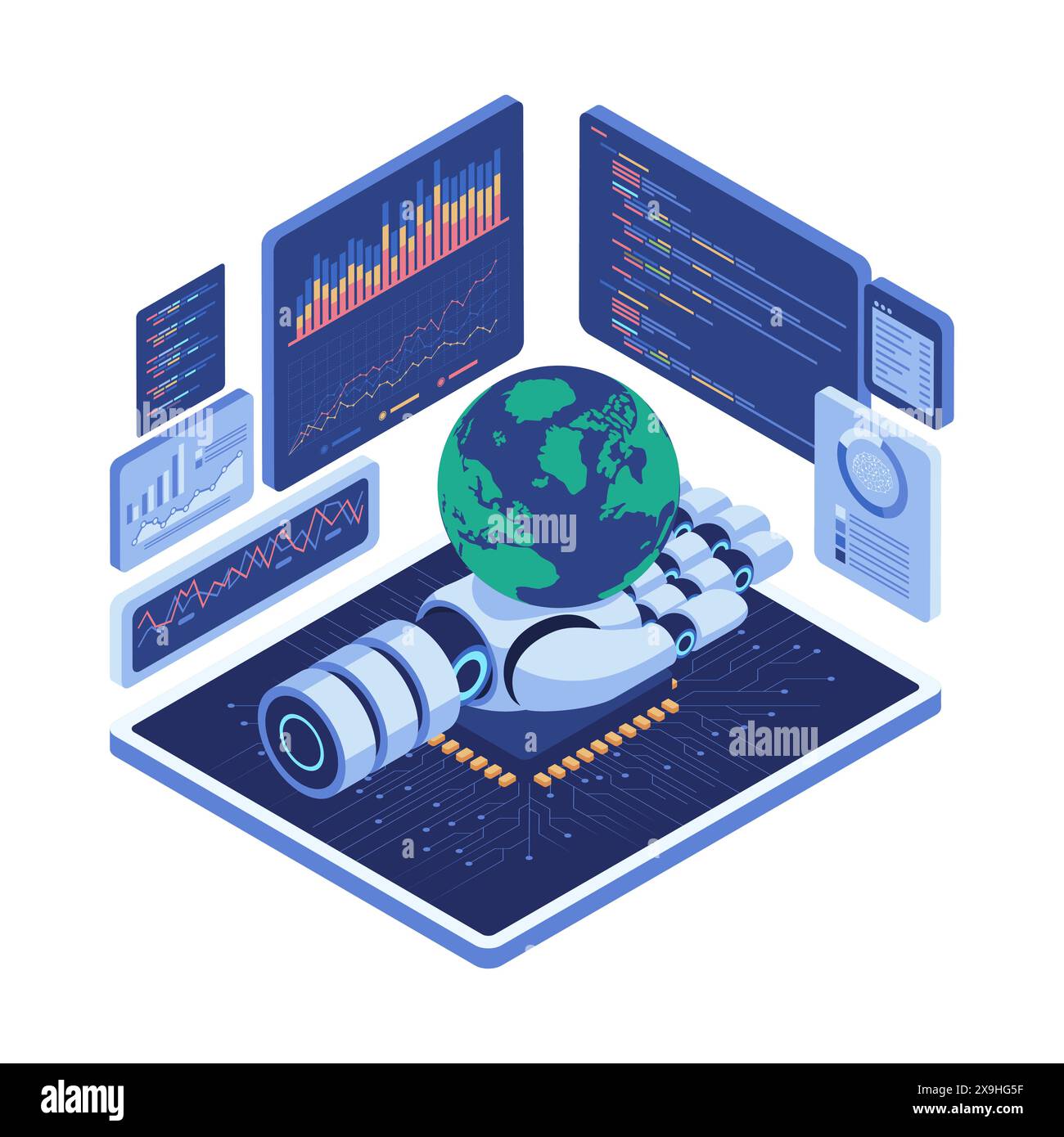 Ai global data robot Stock Vector Images Alamy