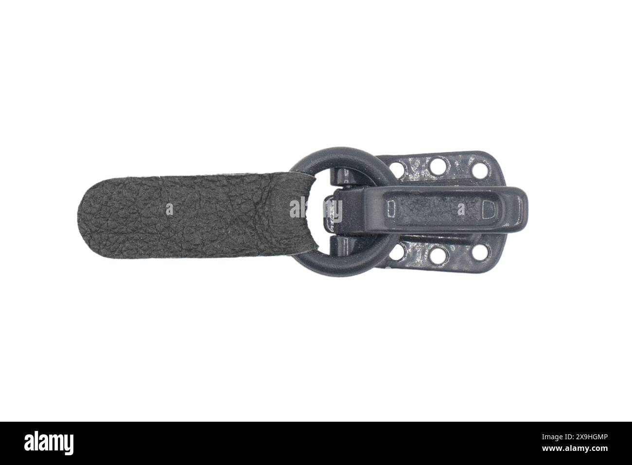 Fasteners for fur products. Fur coat clasp isolated on whie background. Stock Photo