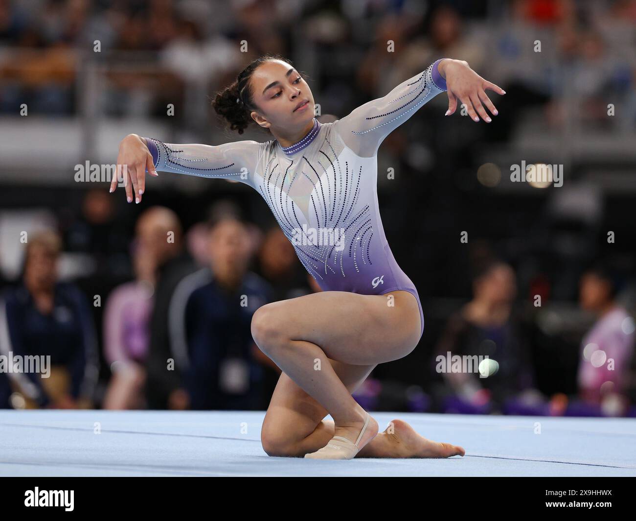 Hezly R May 31, 2024: Hezly Rivera of WOGA competes on the floor exercise ...