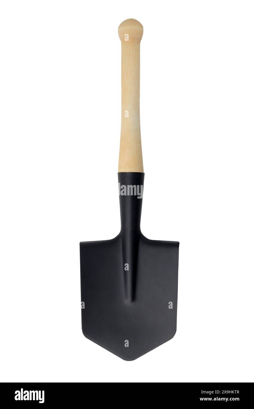 Sapper shovel close-up isolated on white background Stock Photo
