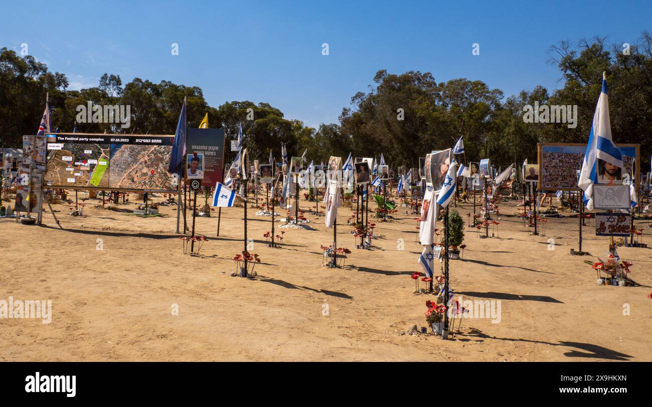 Nova Festival Massacre Memorial Site, Israel Stock Photo