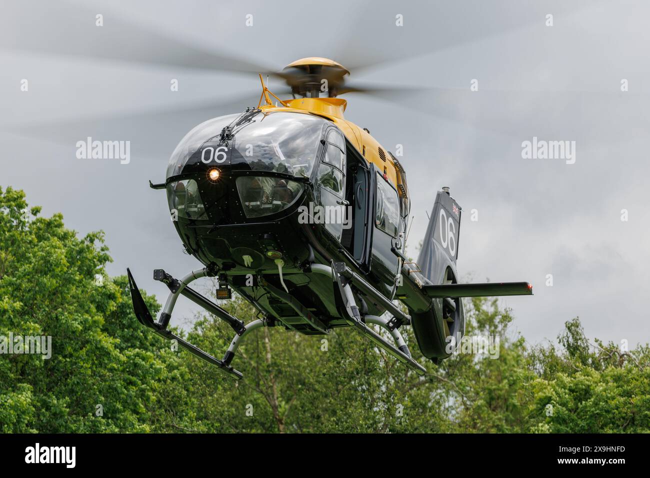 RAF Juno out of Shawbury conducting confinded space landings Stock Photo