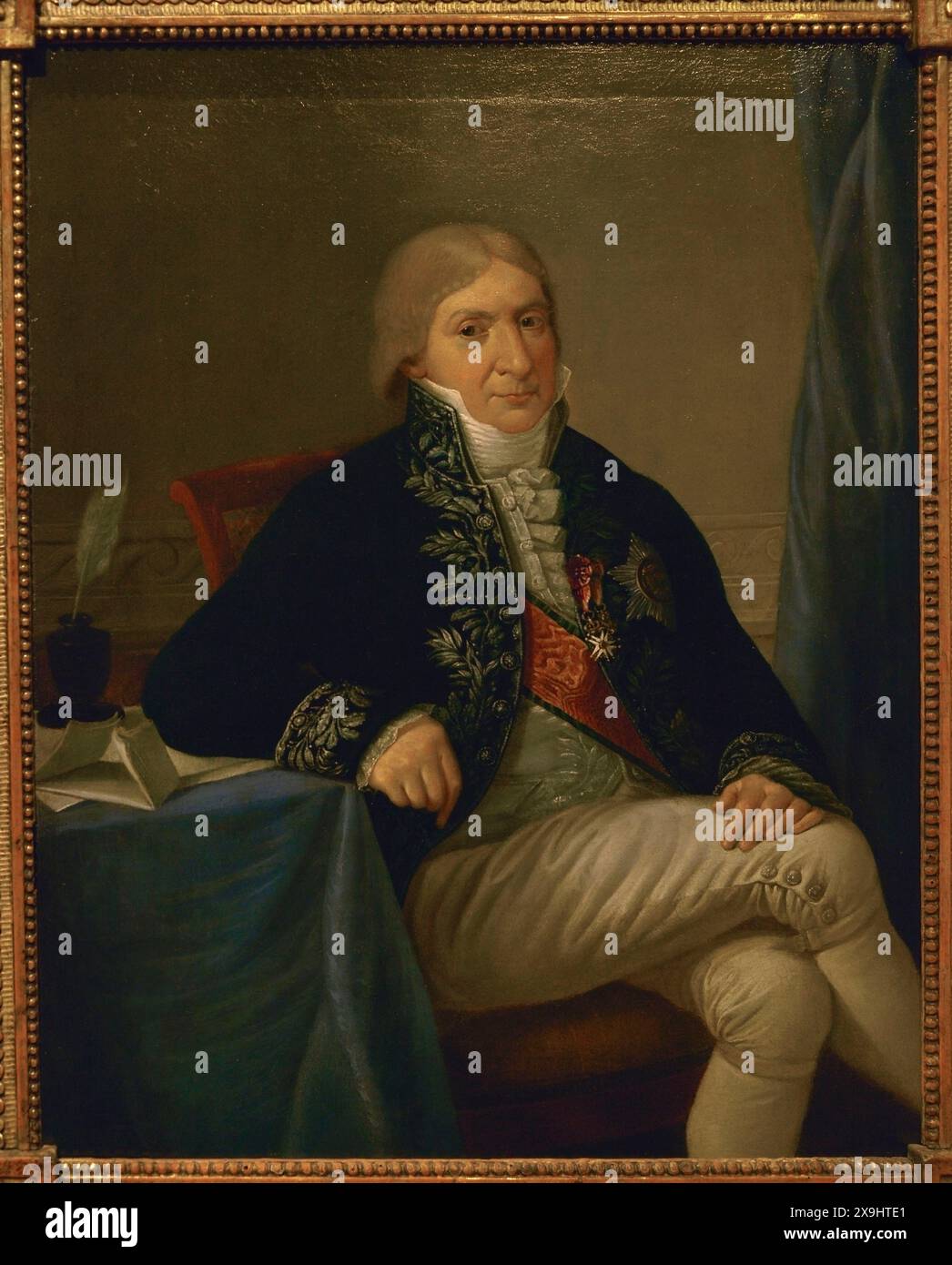 Ferdinando Marescalchi (1754-1816). Italian politician and diplomat. He was a member of the first Directory of the Cisalpine Republic, Minister of Foreign Affairs of the Italian Republic and later Minister of Foreign Affairs of the Republic in Paris (1802-1805). 'Count Ferdinando Marescalchi'. Portrait by Ludvig Guttenbrunn (1750-1819). Oil on canvas, ca. 1805. Museum of the Risorgimento. Milan. Italy. Author: Ludvig Guttenbrunn (1750-1819). Austrian artist. Stock Photo