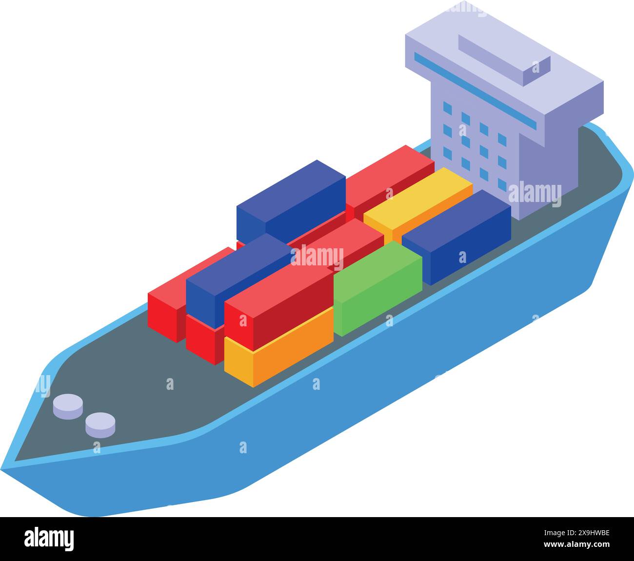 Cargo ship loaded containers port Stock Vector Images - Alamy