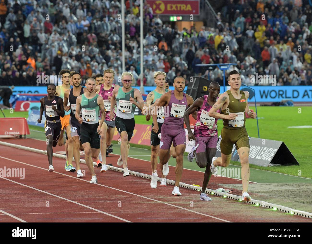 Elliot Giles of Great Britain competing in the men’s 1500m at the Wanda Diamond League Oslo Bislett Games, Oslo, Norway on the 30th May 2024. Photo Ga Stock Photo