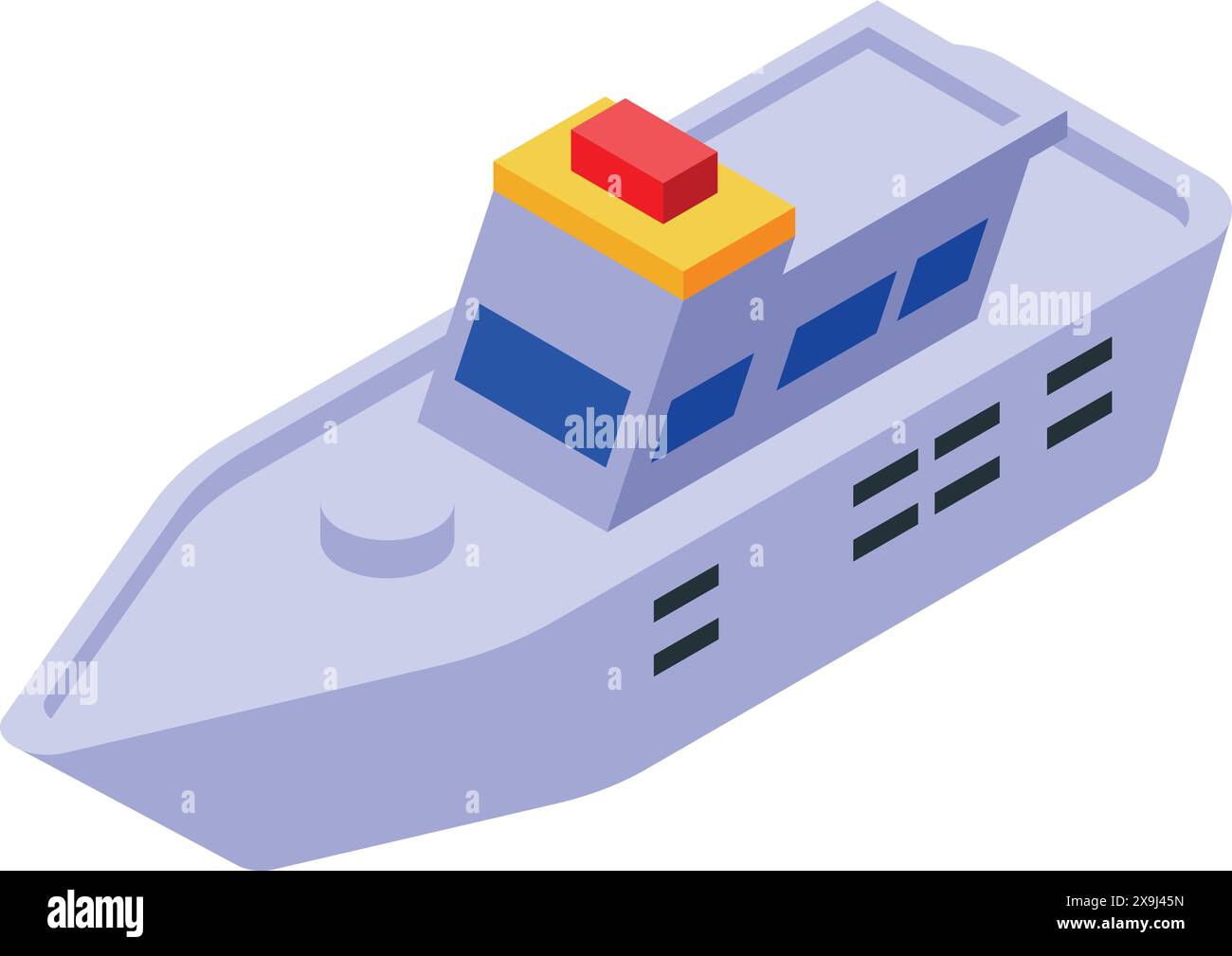 Ship Isometric Design Colorful isometric vector design of a modern cruise ship, isolated on a ...