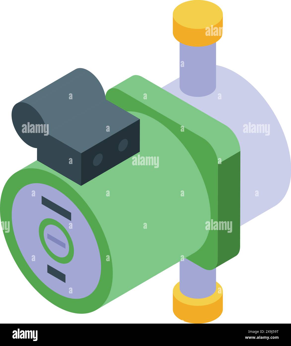 Isometric electric motor icon vector illustration on white background ...