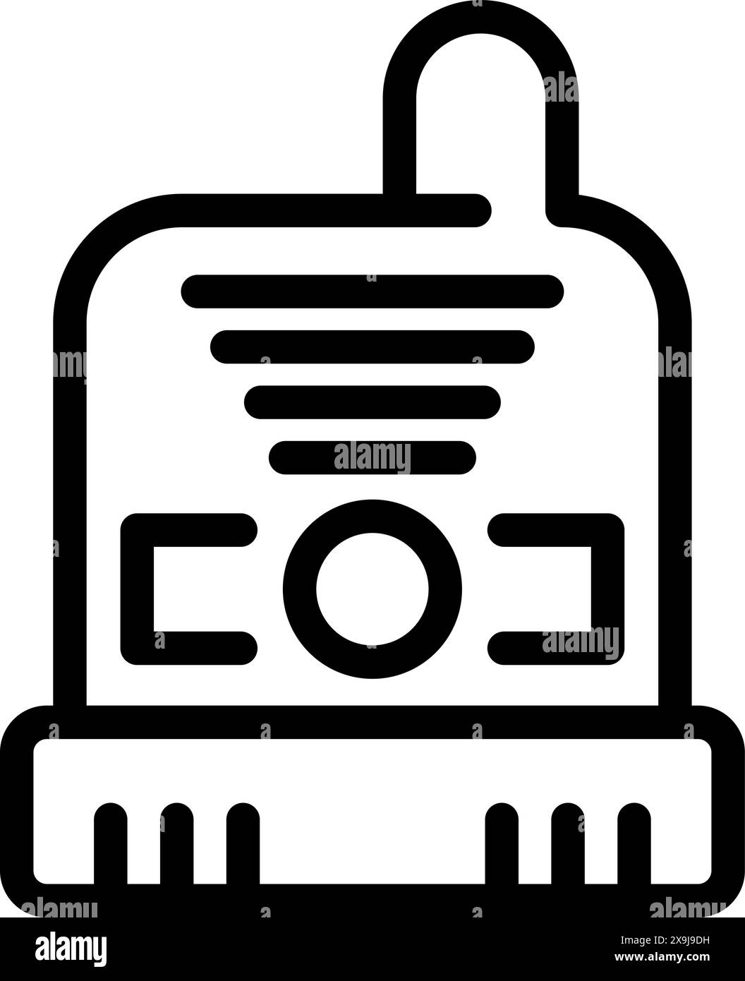 White line portable vacuum cleaner Black and White Stock Photos ...