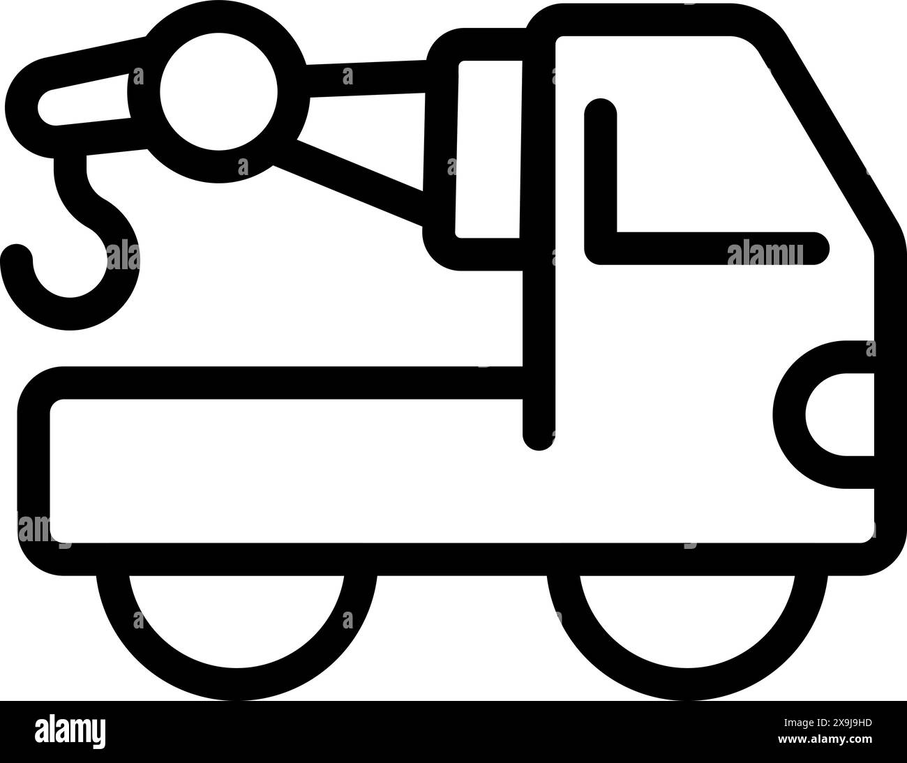 Black and white vector illustration of a tow truck icon, suitable for ...